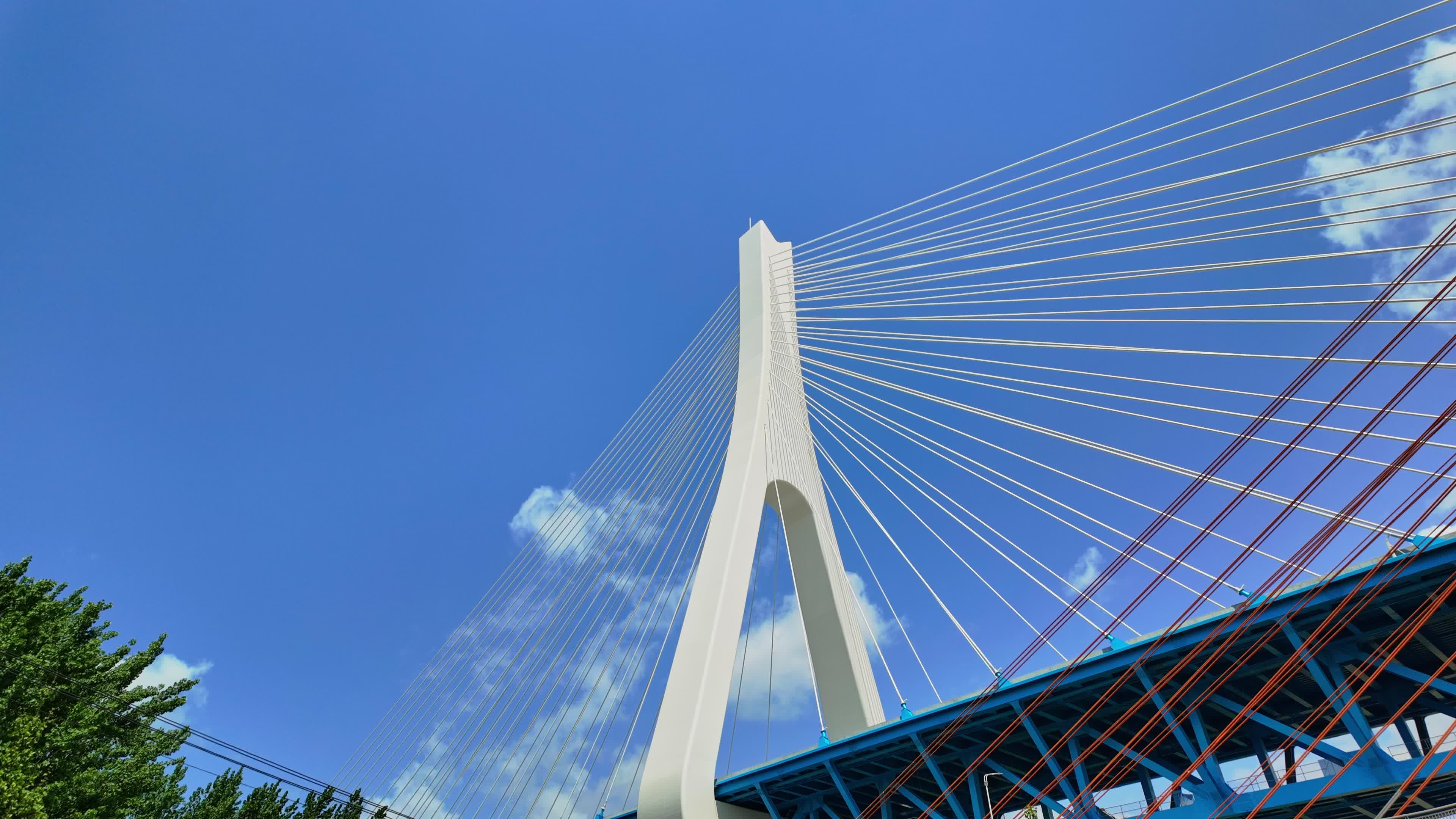 Time-lapse video of cable-stayed bridge